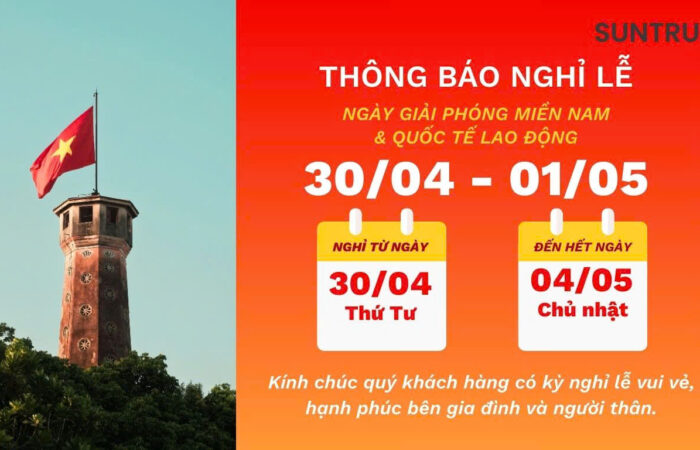 Thông báo nghỉ lễ 30/04 và 01/05