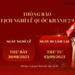 THÔNG BÁO NGHỈ LỄ QUỐC KHÁNH 02/09/2025