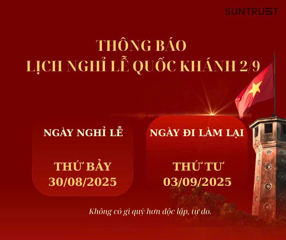 THÔNG BÁO NGHỈ LỄ QUỐC KHÁNH 02/09/2025