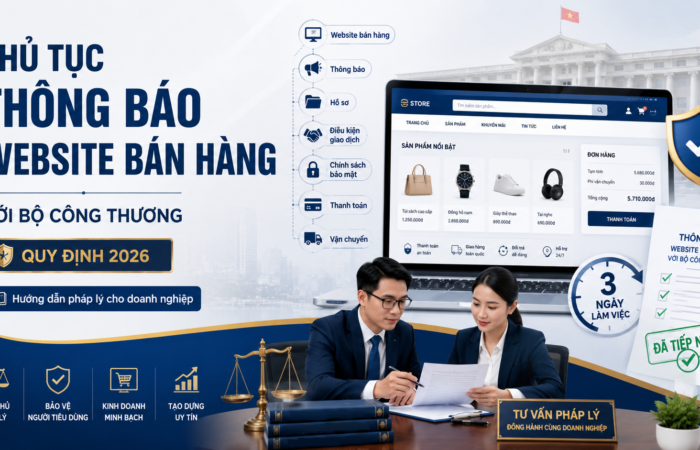 THỦ TỤC THÔNG BÁO WEBSITE BÁN HÀNG VỚI BỘ CÔNG THƯƠNG