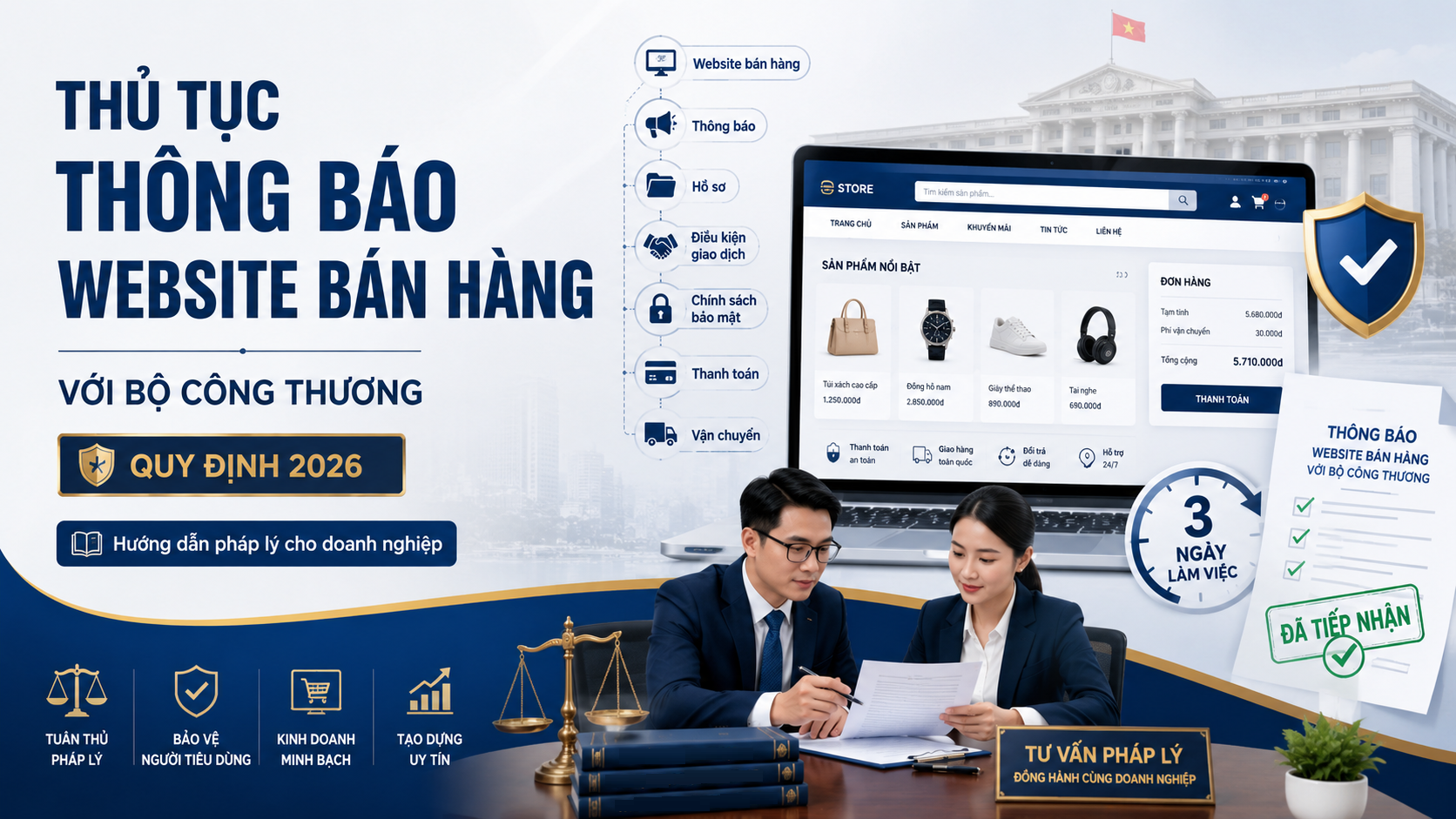 THỦ TỤC THÔNG BÁO WEBSITE BÁN HÀNG VỚI BỘ CÔNG THƯƠNG