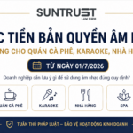 Mức tiền bản quyền âm nhạc Áp dụng cho quán cà phê, karaoke, nhà hàng, spa